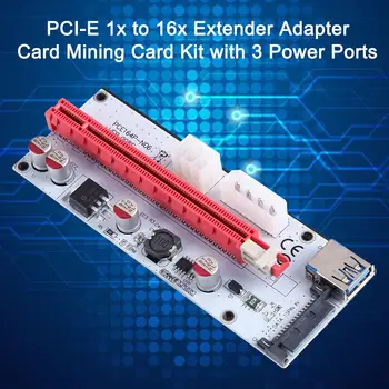 6tk USB 3.0 PCI-E Ärkaja Express 1X 4X 8X 16X Extender Ärkaja Kaardi Adapter SATA 15pin 6 pin toitejuhtme BTC Kaevandamine Kaevur