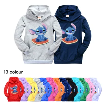 Stitch Topp Amazon Vabaaja Tasku Sweatershirt Suur Poiss Puuvill Teismelised Lapsed Hupparit T-Särk Baby Tüdrukud Tops 7 10 Aasta Riided