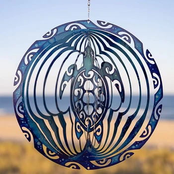 Creative 3D merikilpkonn Tuul Kellamäng Kokkupandav Pöörleva Ookeani-Sinine Tuule Vurr Kodu Aias Õue Kaunistamiseks Rippuvad Kaunistused