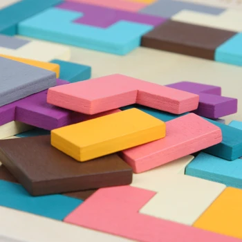 Hot Müük Tangram Puzzle-Brain Teaser Mänguasi Puidust Luure Mänguasjad Tetris Mängu Koolieelsete Magination Intellektuaalne Haridus Mänguasjad