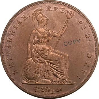 1860 Ühendkuningriigi 1 Üks Penn Victoria 1. portree Punane Vask kollektsiooni Eksemplar Mündi