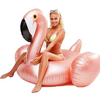 Golden Rose Flamingo Vee Madrats Beach Bed Täispuhutav Bassein Float Ujumine Ringi Ringi Basseini Poole Mänguasjad Täiskasvanutele Laps