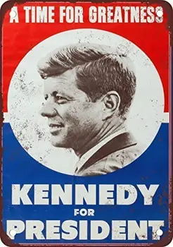 1960 Kennedy President Vintage Vaadata Reprodutseerimine Metallist Tina Märk 8X12 Cm 2