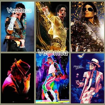 Täis Puurida Diamond Maali Michael Jackson Plakat 5D Diy ristpistes Tikand Star Pilt Rhinestone Tüdruk Home Decor