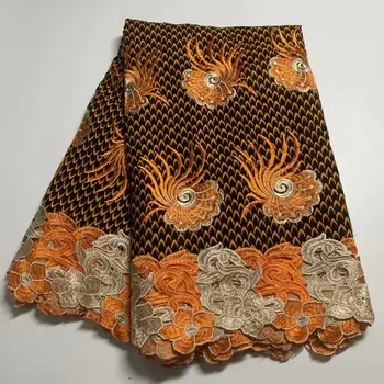 Uus Disain Nigeeria Batik Vaha Kangas Kvaliteetne Tikitud Aafrika Ankara Materjali Guipure Pits Kleit Õmblusmasinad ZQL20