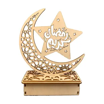2020. aasta Uus Eid Mubarak Ramadan DIY Puidust LED Dekoratiivne Light Kuu Islam Rippuvad Ripats Kodus Toas Laua Kaunistamiseks Käsitöö