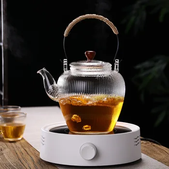 Teekann kuumuskindlast klaasist teekann, tee set Hiina tee set poti kohvi filter 1100ml vastupidav veekeetja tee veekeetja tee infuser