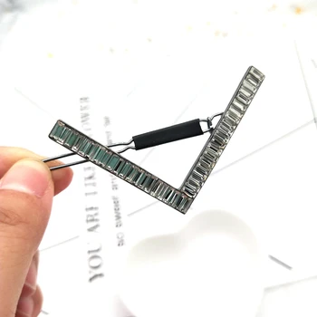 Mood Juuksed Clip Pin-Metal Geomeetriline Sulamist klambri külge Crystal V-kujuline Pool Klamber klambri külge Naine Juuste Aksessuaarid