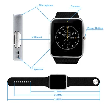 Smart Watch GT08 Kella Sünkroonimine Teavitaja Toetada Sim-TF Kaart Bluetooth-Android Telefon Smartwatch Sulamist Smartwatch