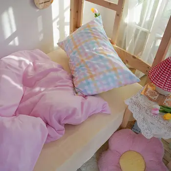 Kolmeosaline Jaapani voodi net punane tüdruk süda segada ja sobitada värviga üliõpilaste ühiselamu voodi lehel tekk katab kodutekstiili komplekt