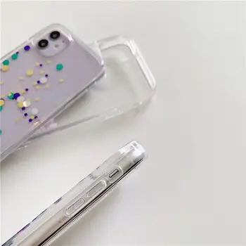 Läbipaistev Sädelus Glitter Telefon Case For iPhone 12 11 Pro Max 12Pro X-XR, XS Max 8 7Plus Raske TPÜ Kaitse Ringi Bling Kate