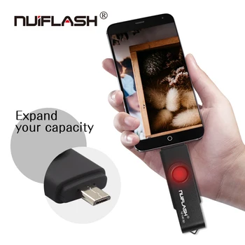 Nuiflash Nutikas Telefon USB Flash Drive Metallist Pen Drive 64gb pendrive 8gb OTG väline ladustamine micro-usb Flash Drive mälupulk