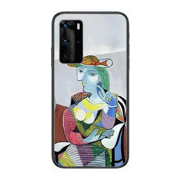 Picasso abstraktne Kunst maali Telefoni Puhul Huawei P 40 30 20 10 9 8 Lite E Pro Plus Must Etui Coque Maali Hoesjes koomiline f
