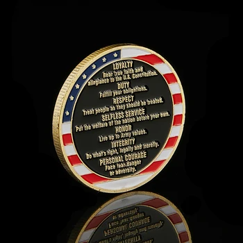 USA Armee põhiväärtused Lojaalsus Tollimaksu Suhtes Isetu teenimine Au Terviklikkuse Isiklik Julgust Pronks Väljakutse Mündid