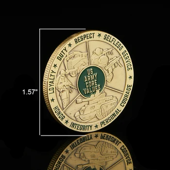 USA Armee põhiväärtused Lojaalsus Tollimaksu Suhtes Isetu teenimine Au Terviklikkuse Isiklik Julgust Pronks Väljakutse Mündid