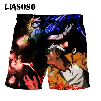 LIASOSO Anime lühikesed Püksid Fullmetal Alchemis Manga Joonis Rannas Ujuda lühikesed Püksid Streetwear Boardshorts Mehed Naised 3D Printida Moe Reisikohvrid