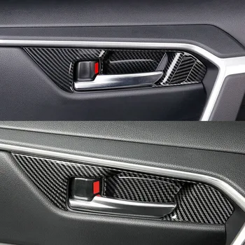 Toyota RAV4 2019 2020 Carbon Fiber Auto Salongi Ukse Käepide Kaussi Paneeli Katta Sisekujundus Inner Bezel Decor