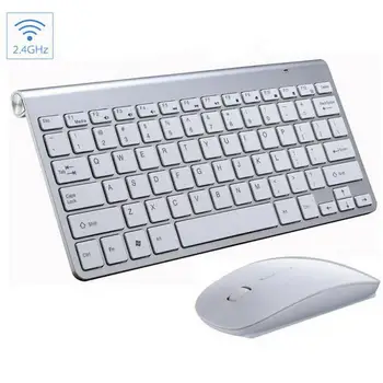 2.4 G Traadita Vaikne Klaviatuur Ja Hiir Mini Multimeedia täismõõdus Klaviatuur, Hiir Combo Komplekt Sülearvuti, Sülearvuti, Lauaarvuti