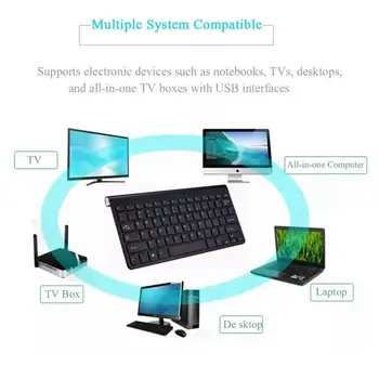 2.4 G Traadita Vaikne Klaviatuur Ja Hiir Mini Multimeedia täismõõdus Klaviatuur, Hiir Combo Komplekt Sülearvuti, Sülearvuti, Lauaarvuti