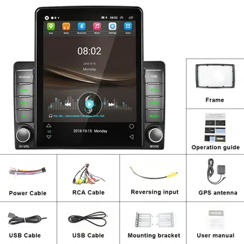 Podofo 2Din Android autoraadio Universaalne 9.5 Tolli Vertikaalne Ekraani Multimeedia Video MP5 Mängija GPS Stereo, Wifi, Bluetooth Autoradio
