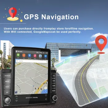 Podofo 2Din Android autoraadio Universaalne 9.5 Tolli Vertikaalne Ekraani Multimeedia Video MP5 Mängija GPS Stereo, Wifi, Bluetooth Autoradio