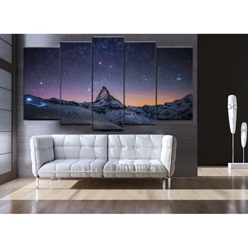 Šveitsi Matterhorn Frameless Maalid 5tk (raamita)Printd Lõuend Kunsti Kaasaegse Kodu Seina Art, HD Prindi Maali