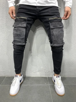 Meeste Veniv, Mitme tasku Kõhn Teksad meeste tasku lukuga pliiats Püksid 2020 fashion teksad, Vabaaja Püksid, Hip-hop sweatpants