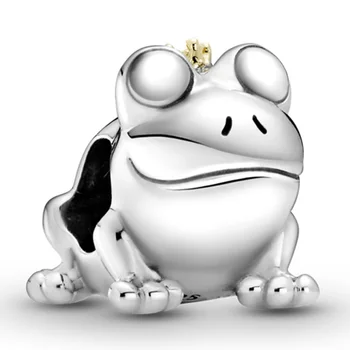 Vikerkaar Bruno The Unicorn Kuninglik Kroon Frog Prince Ingel Tiivad & Ema Võlu, 925 Sterling Hõbe Helmed Sobivad Fashion Ehted Käevõru