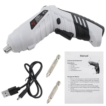 Juhtmeta Laadimine USB Mini Electric Screwdriver 3,6 V Laetav Puurida Automaatse kruvikeerajaga Küljest Puurida LED Valgus