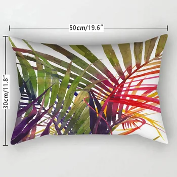 30*50cm Värskendav padjapüür Tropical Palm Leaf Padi Mitmevärviline Pillowslip Auto Diivan Mood Kodu Dekoratiivsed
