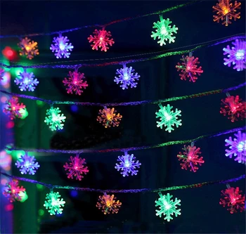 Beiaidi Jõulud Lumehelves String LED Tuled 220V 10/20/50/100M Siseruumides Väljas Rippus Decor Magamistoaga Kodu Poole Xmas Tree