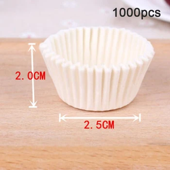 1000Pcs Mini suurus Chocalate Paber Vooderdus Küpsetamine Muffin Kook Paberi Cups Kook Cupcake Vormid Juhtudel Solid Color Pool Salve Kook Hallituse