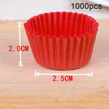 1000Pcs Mini suurus Chocalate Paber Vooderdus Küpsetamine Muffin Kook Paberi Cups Kook Cupcake Vormid Juhtudel Solid Color Pool Salve Kook Hallituse