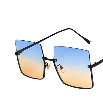 Klassikaline Metallist Rimless Square Päikeseprillid Naistele, Meestele, Retro Suur Raam Brändi Disaini päikeseprillid Tooni UV400 Prillid Oculos Gafas