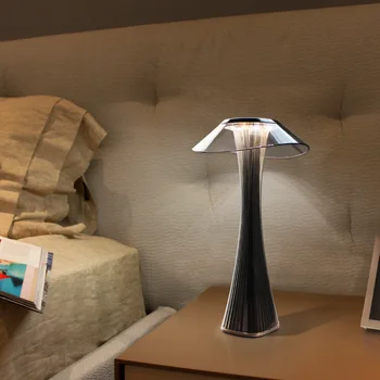 LED tabel lamp juhitava kaitse silmad laadimine USB smart touch lüliti öö lambi läbipaistev kristall loominguline tabel lamp