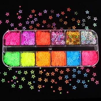 Fluorestsentsi Liblikas Südame Puuvilju erineva Kuju Nail Art Glitter Helbed 3D värvilised Litrid poola, Maniküür Küünte Kaunistamiseks