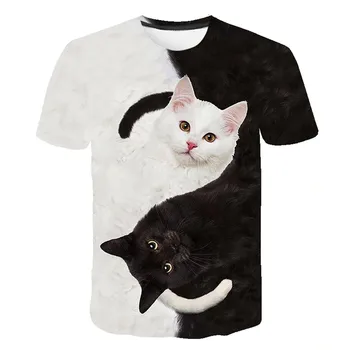 Naine Tshirts Topid Naistele 2020 3D Kass Prindi Casual T-Särgi Suvel Lühikesed Varrukad O-kaelus T-Särgid Mujer Camisetas Femme T-Särgid
