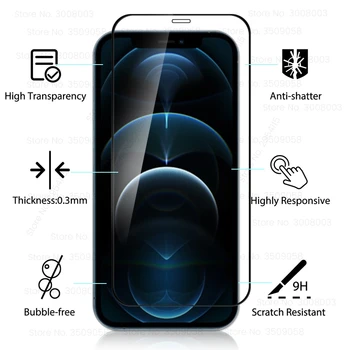 3tk täielikult katta kaitsva klaasi apple iphone 12 pro max mini klaas ekraani kaitsed kohta aifon i12 i12mini i12pro telefon film