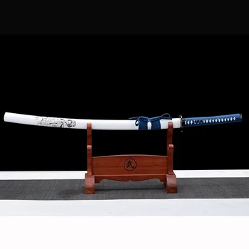 Jaapani Samurai Katana 1060 Süsinikterasest Tera Habemenuga Terav Tõeline Mõõk Käsitöö Full Tang Sinine Enchantress Mõõgad 41 Tolline