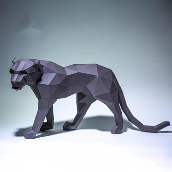 50cm Panther 3D-Loomade Paber Mudel Home Art DIY Loominguline Kodus Kaunistused Käsitsi Valmistatud Tegevus Arvandmed Paber Käsitöö Kingitus Täiskasvanute Mänguasjad