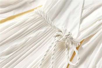 Mood kuulu 2021 mudel näitavad, uus temperament naiste elegantne valge kalli Plisseeritud Kleit