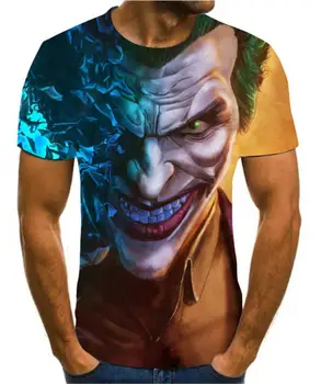 2020. aasta Suvel Uusim Kloun 3d Trükitud T-Särk Meestele, Joker Nägu Juhuslik Mees Tshirt Kloun Lühikesed Varrukad lõbusad T-Särgid, Topid Tee