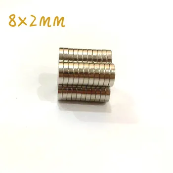 50/100tk Magnet Ketas 8*2 mm püsimagnetitega 8mm x 2mm Ring Kõlari magnet 8x2 mm