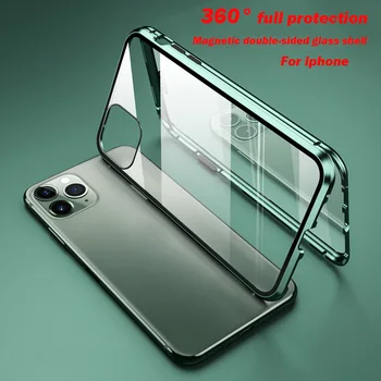 360 Täieliku Kaitse Magnet Case For iPhone 11 Pro Max iPhone XS Max XR X iPhone 8 7 6 6S 12 Pluss Kaitseraua Topelt Klaas