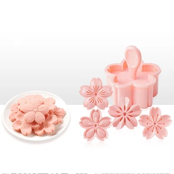 5tk/set Cherry Blossom Cookie Kutter Sakura Lill Fondant Kook Biskviit Lõikur Hallituse 3D Kook Dekoreerimiseks Tööriistad, Küpsetamine, Hallitusseened