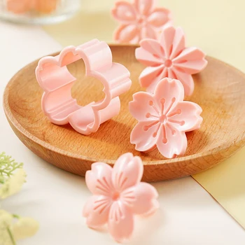 5tk/set Cherry Blossom Cookie Kutter Sakura Lill Fondant Kook Biskviit Lõikur Hallituse 3D Kook Dekoreerimiseks Tööriistad, Küpsetamine, Hallitusseened
