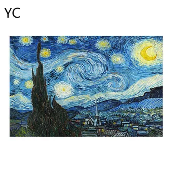 Van Gogh Starry Night Scenery Lõuendile Maalimine, Käsitöö, Seina Maali Kunst Impressionism Plakatid ja Art Fotod Home Decor Pildid