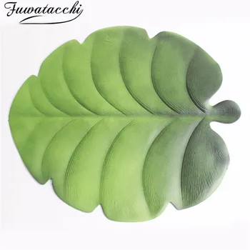 Fuwatacchi Roheline Placemat, Söögituba Kuld Tabel Leaf Simulatsiooni Taim PVC Tass Kohvi linikud Köök Veekindel Home Decor
