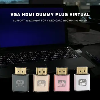VGA HDMI-ühilduvate Dummy Plug Virtuaalne Ekraan Emulaator Adapter DDC Edid Toetada 1920x1080P Video Kaart BTC Kaevandamine Kaevur