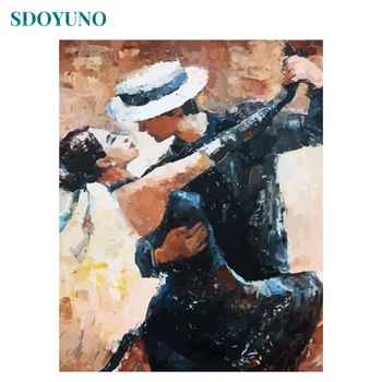 SDOYUNO 60x75cm Värvimine Poolt Numbrid DIY Digitaalse Maali Frameless Tango tantsijad Värvimine Poolt Numbrid Lõuend Home Decor